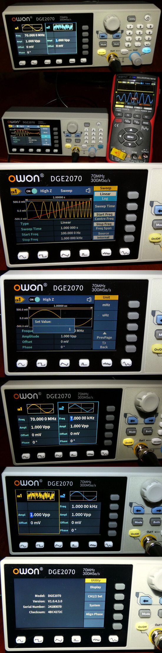 Owon DGE2070 70MHz, 2-Kanal, Signalgenerator
